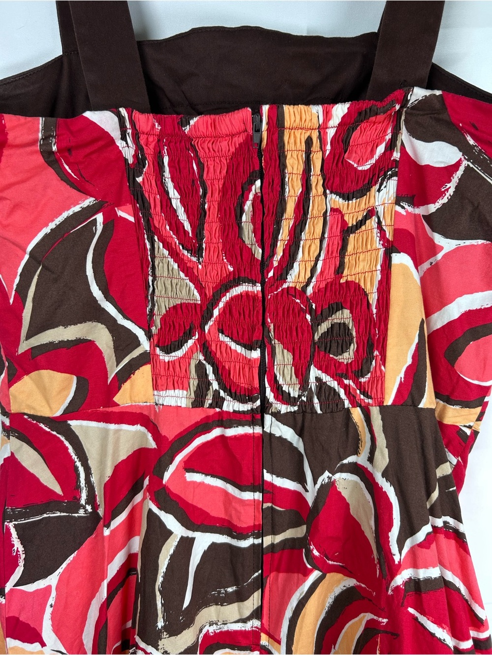 R&K Originals Fit & Flare Midi Dress Women’s Size 14 Brown Red - Picture 3 of 8